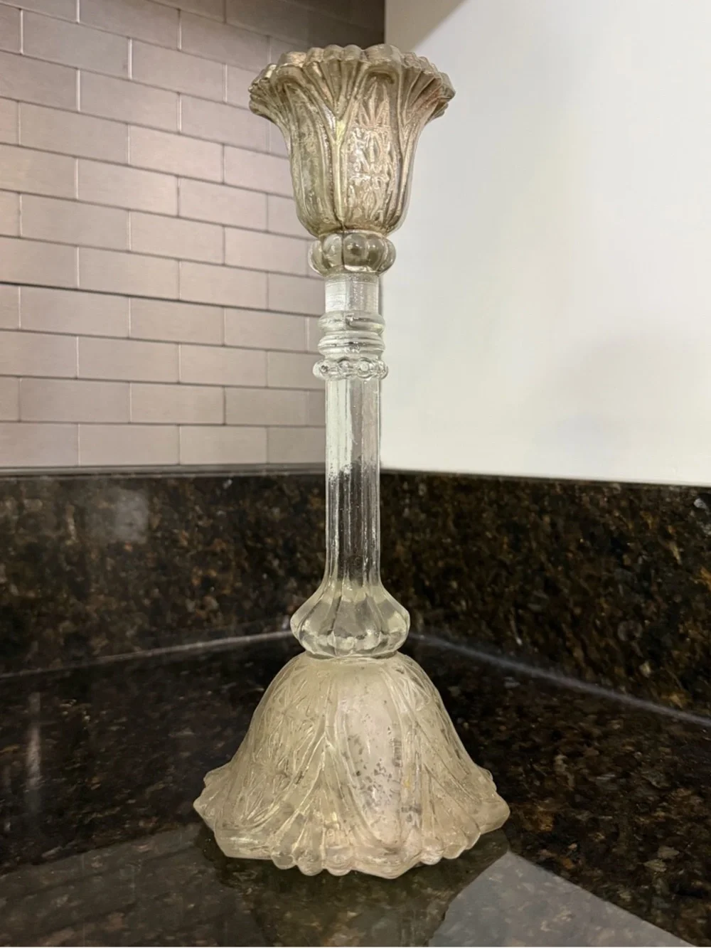 Pottery Barn Eclectic Mercury Glass Taper Candle Holders - New, Set of 3